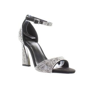 JLO by Jennifer Lopez Womens Irma Black Ankle Strap Heels